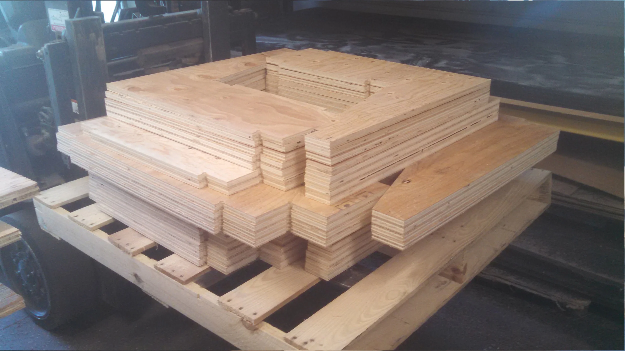 Plywood booth seating for a hospitality customer