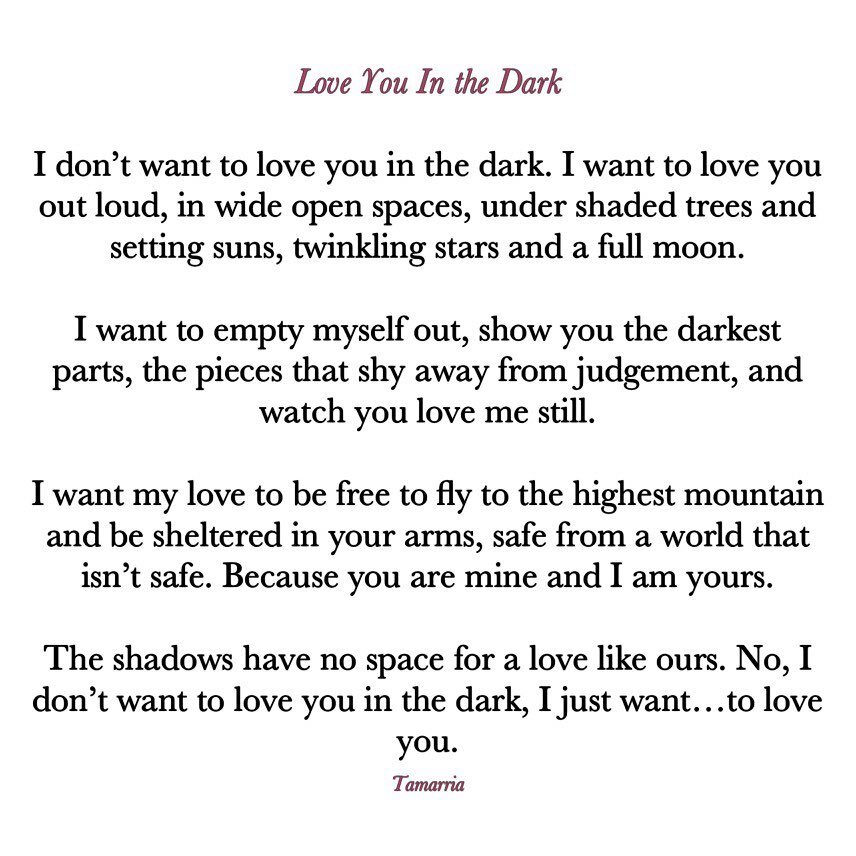 Love You in the Dark
.
.
.
#poetry#poetsofinstagram#poem#writersofinstagram#writingcommunity#bookstagram#blackwriters