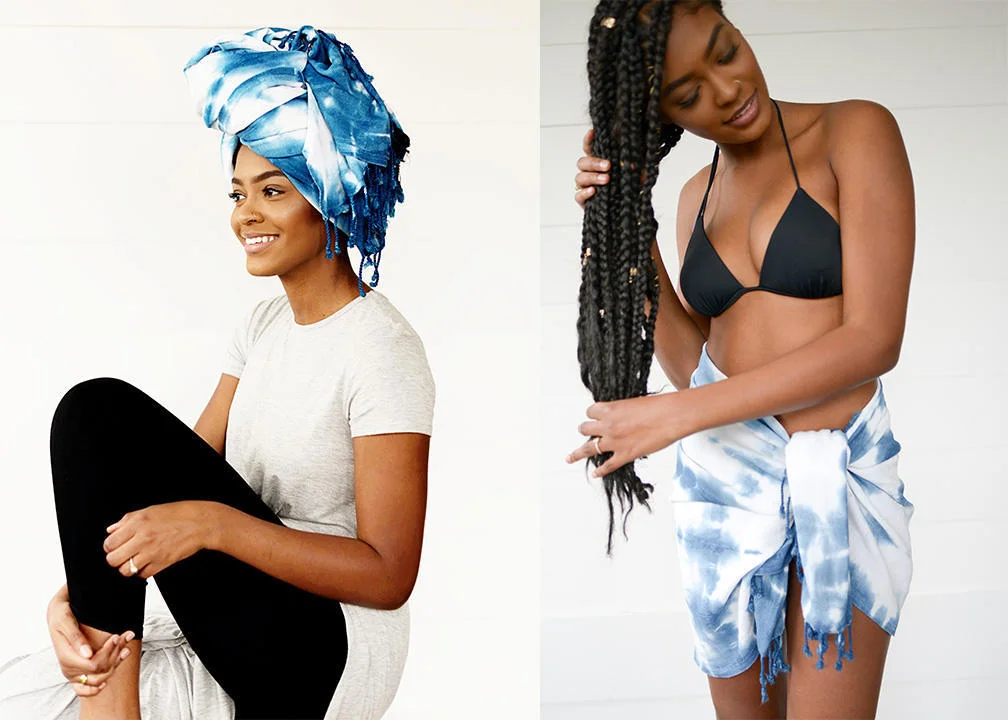 dyed turkish towel head wrap