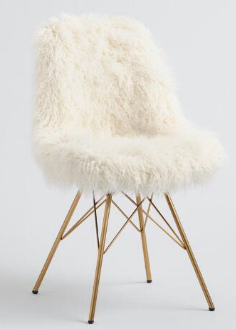 Love this fun I vory Faux Flokati Cypress Chair from World Market