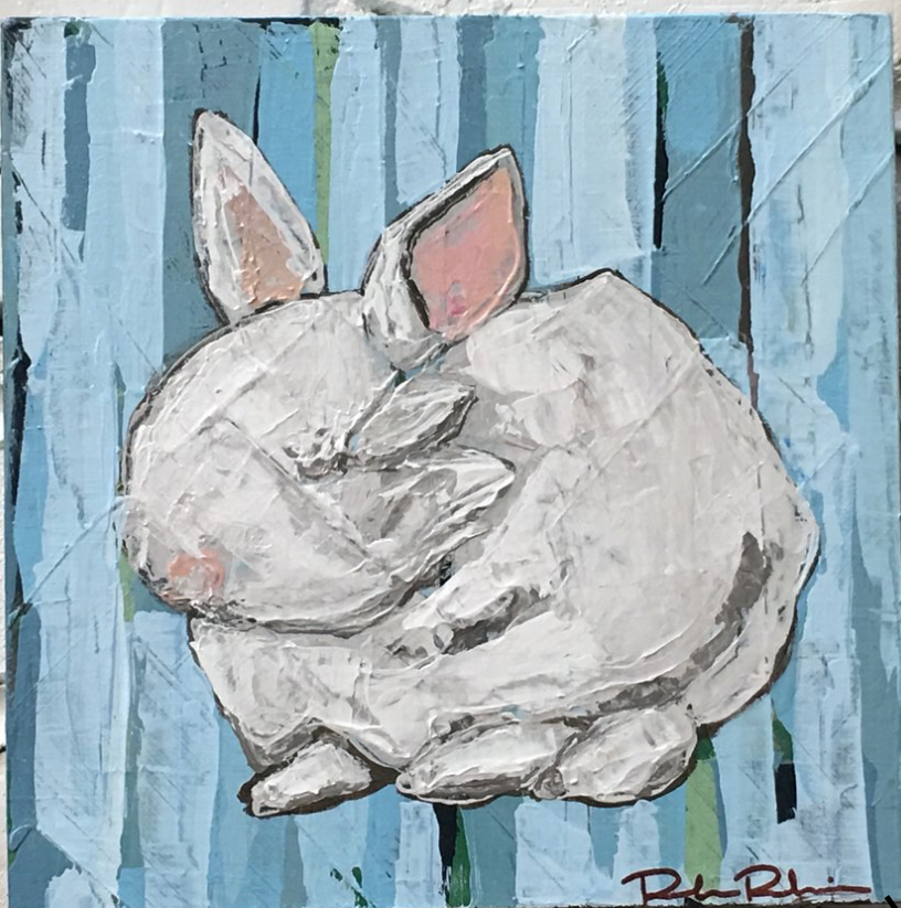 This sweet little bunny painting by Rebecca Robinson is so sweet.