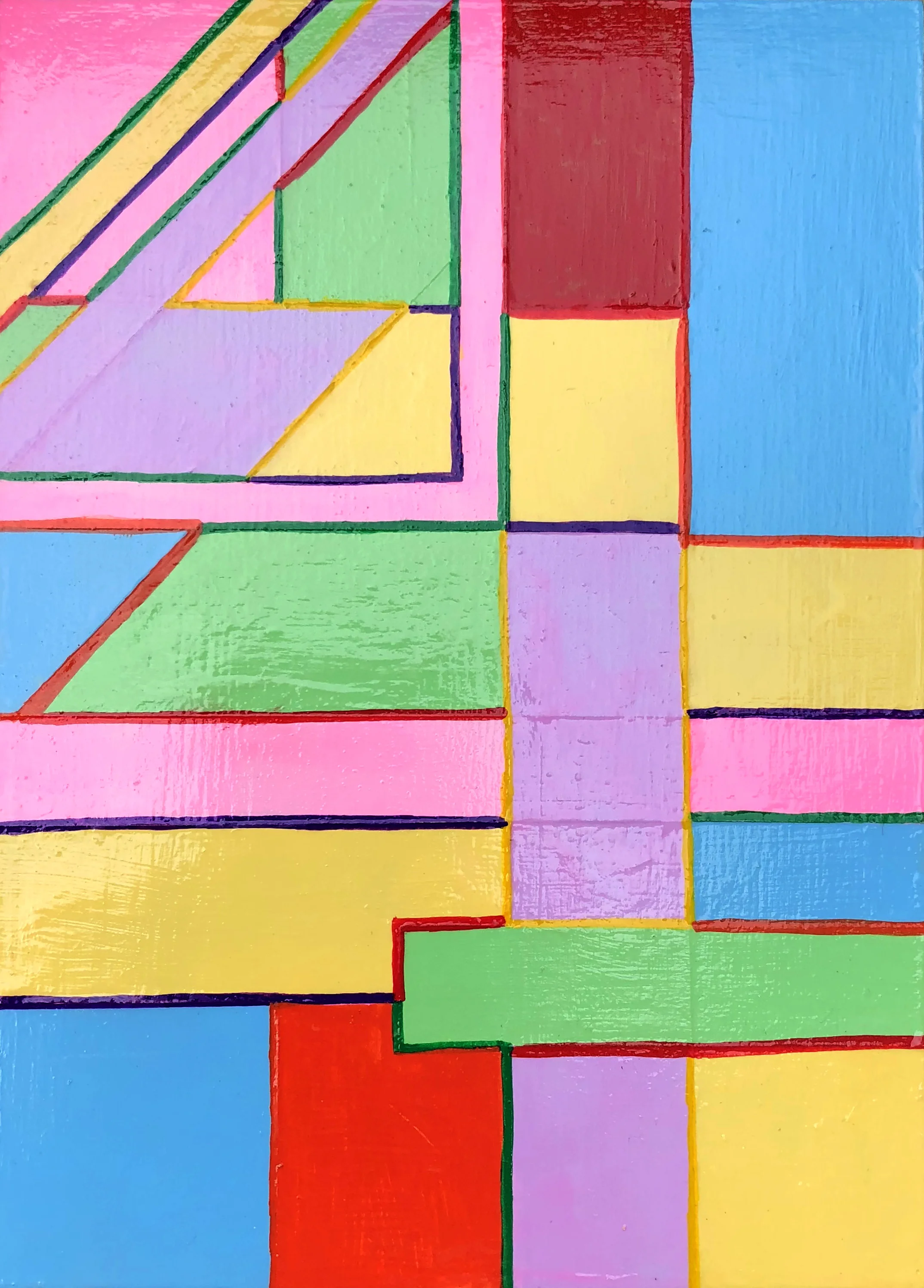 Abstraction 075”x7” acrylic and marker on panel