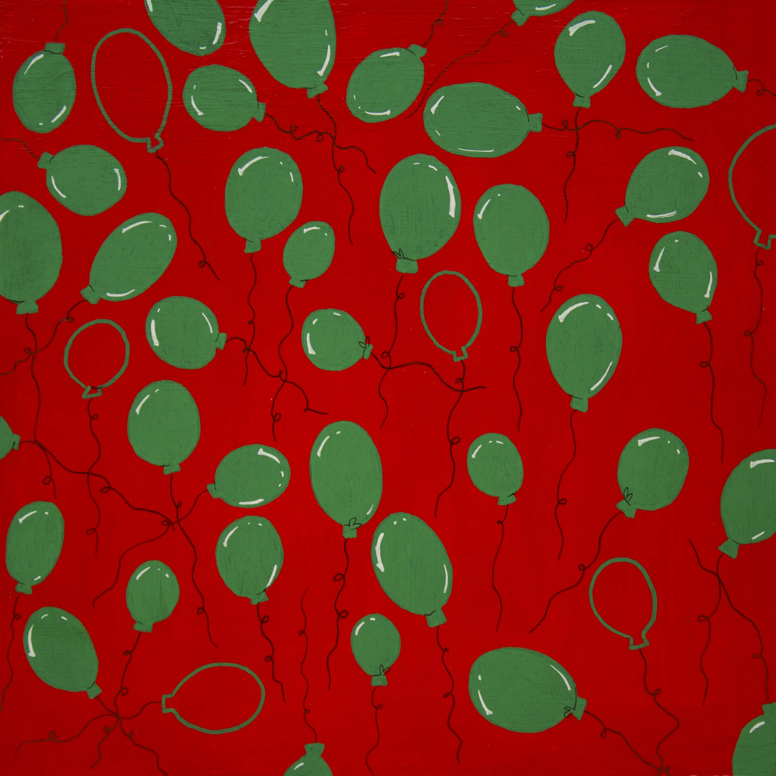 BALLOONS8”x8” acrylic and marker on panel
