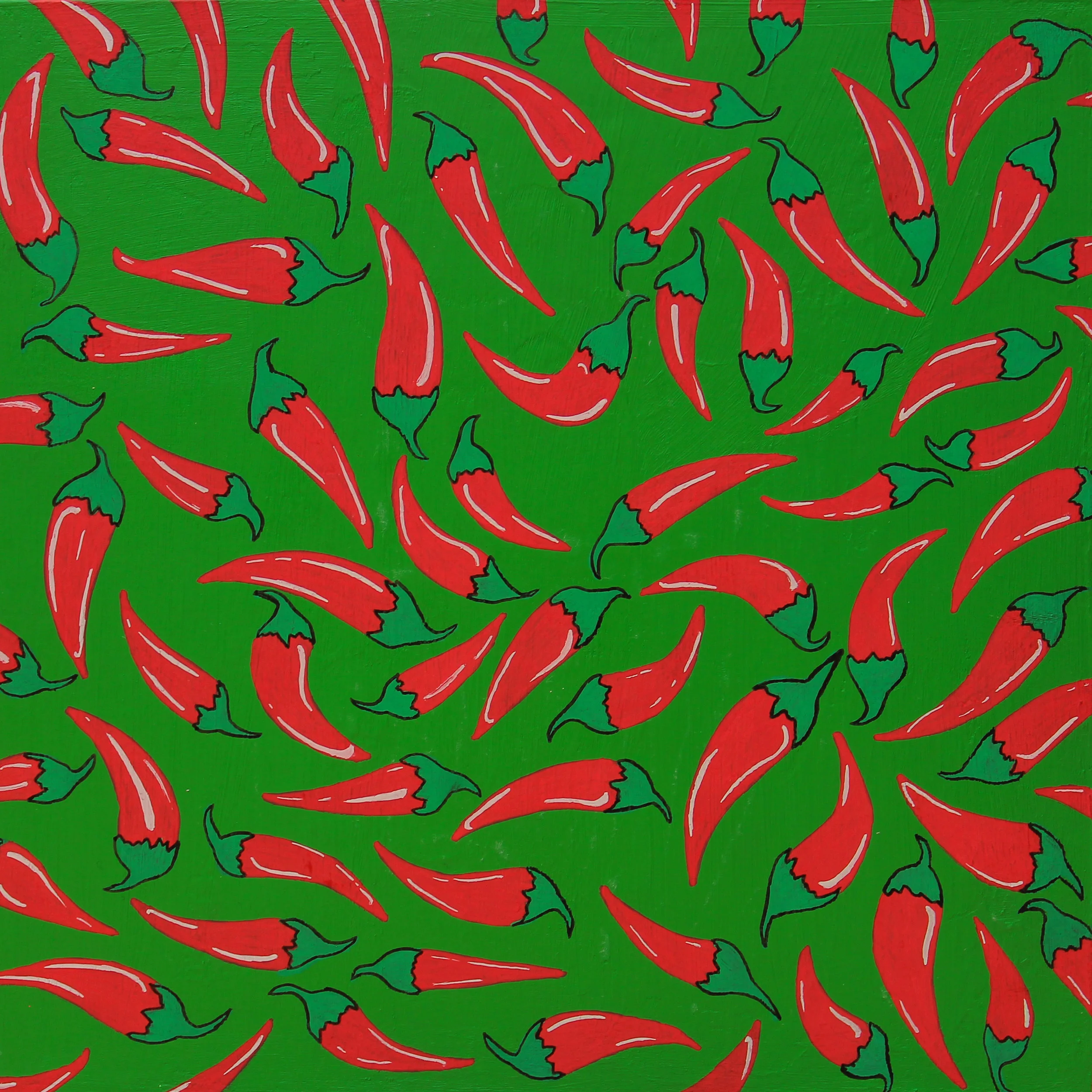CHILIS8”x8” acrylic and marker on panel
