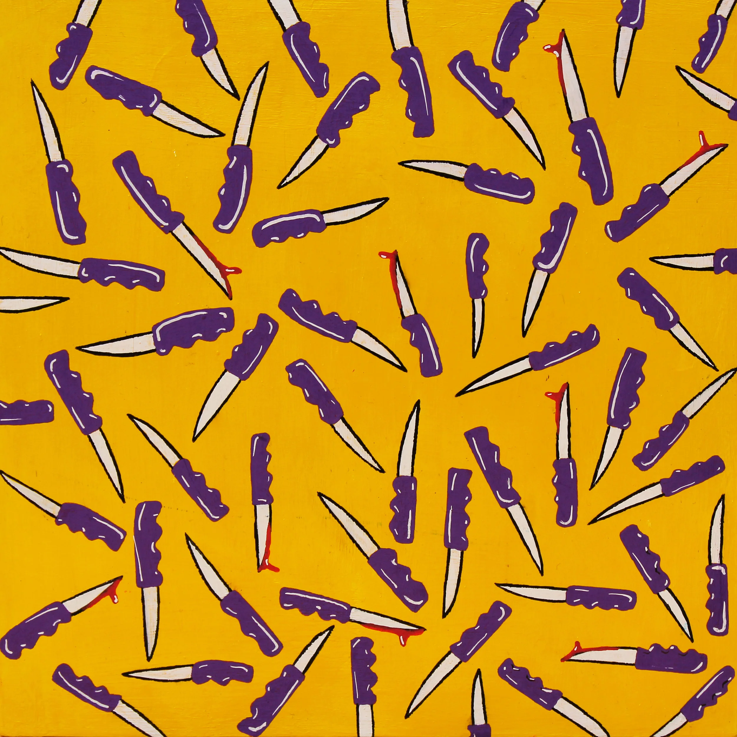 KNIVES8”x8” acrylic and marker on panel