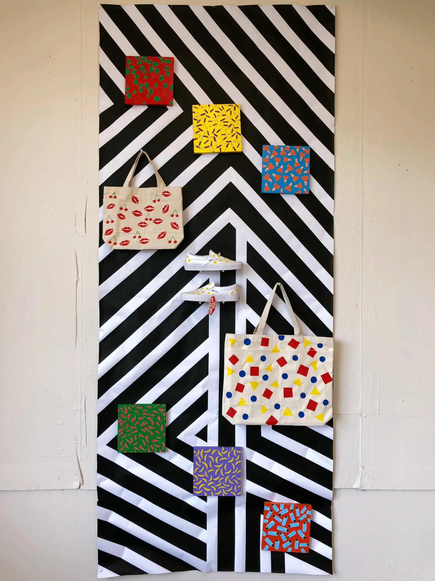 PRODUCT EXPLORATION8’ display of hand painted products