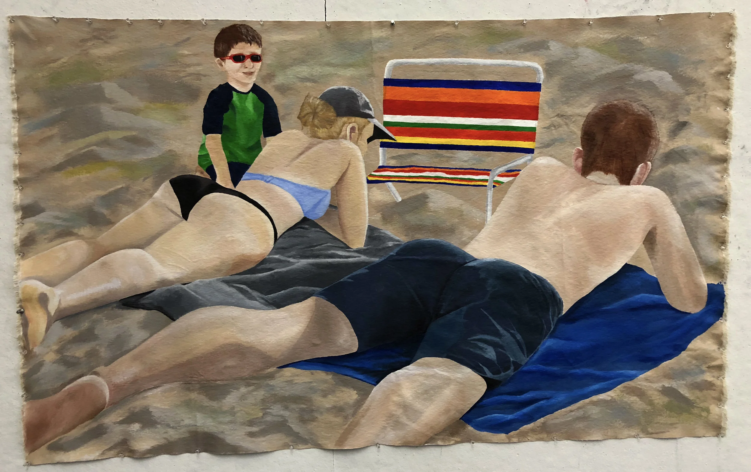 Beachy6’x2.5’ acrylic on un-stretched canvas