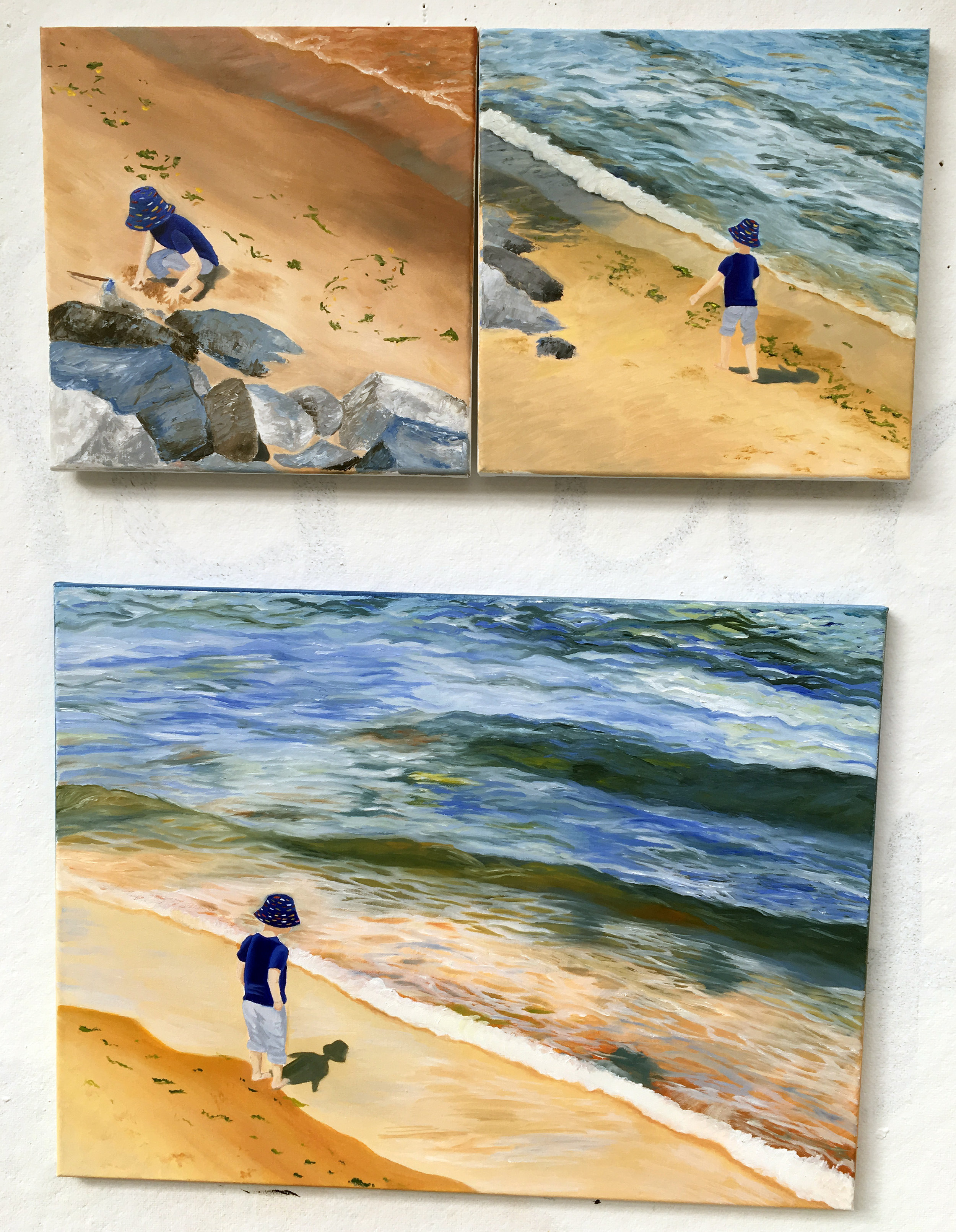 Self Exploration2, 12”x12” oil on canvas and 1, 24”x18” oil on canvas