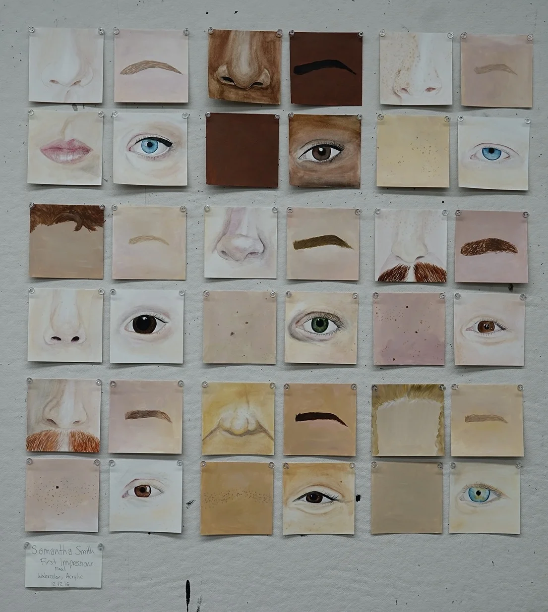 First Impressions36, 4”x4” mixed media