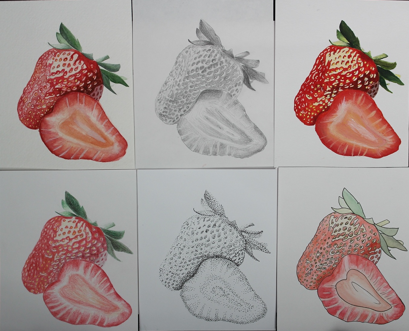 Seeing Double6 small scale mixed media illustrations