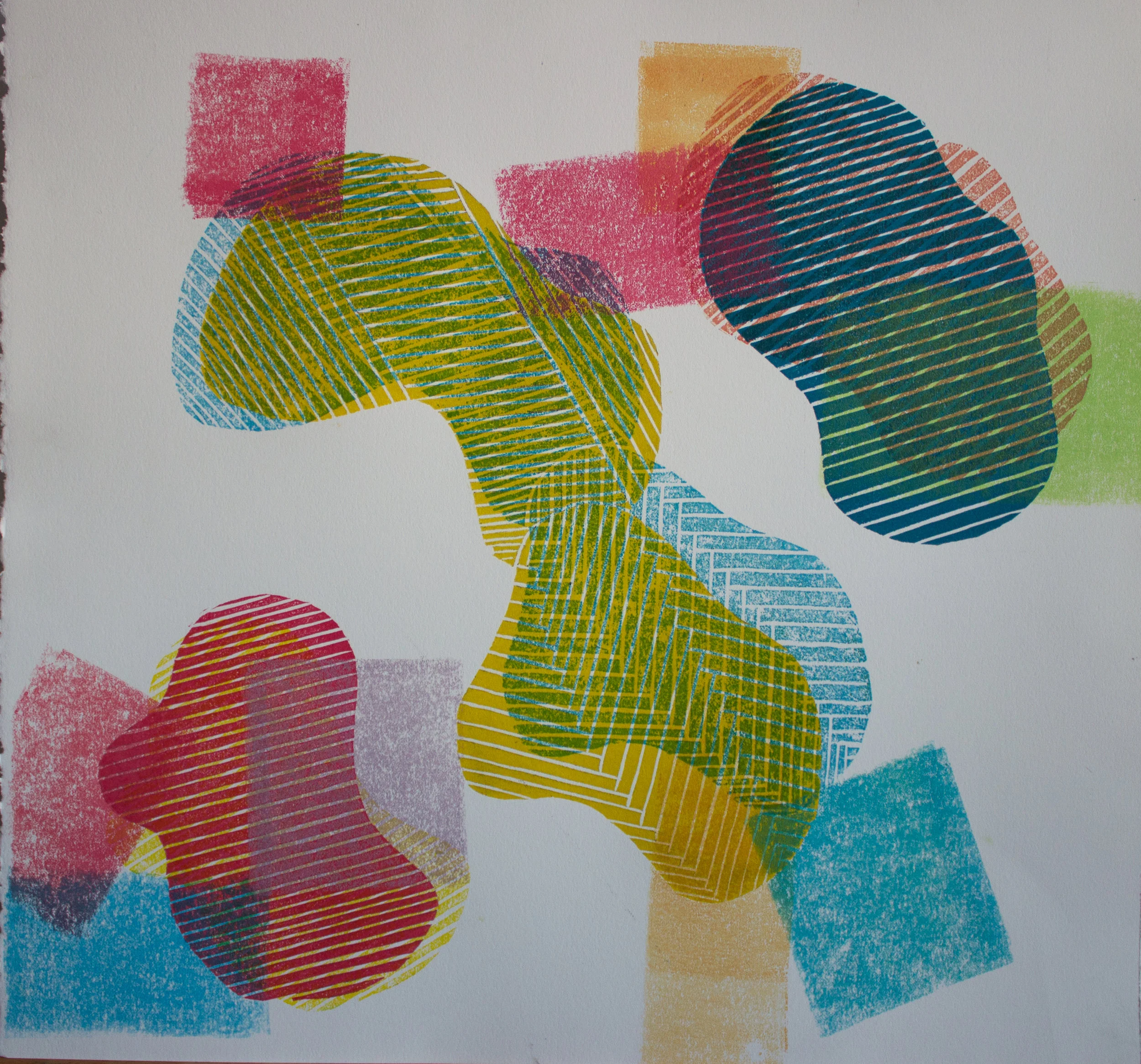 MONO 1/315”x16” multi-colored monoprint on RIVES BFK