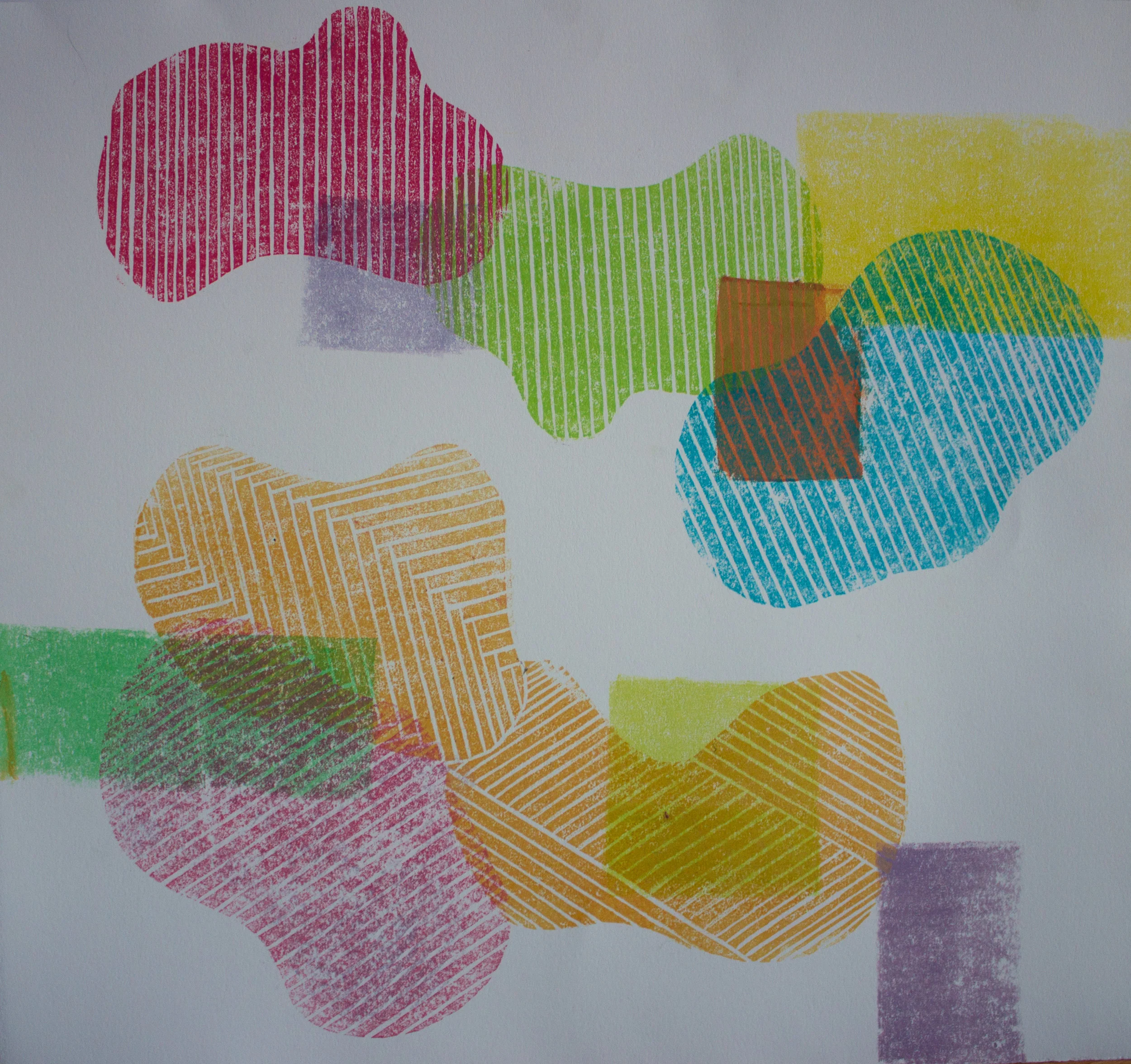 MONO 2/315”x16” multi-colored monoprint on RIVES BFK