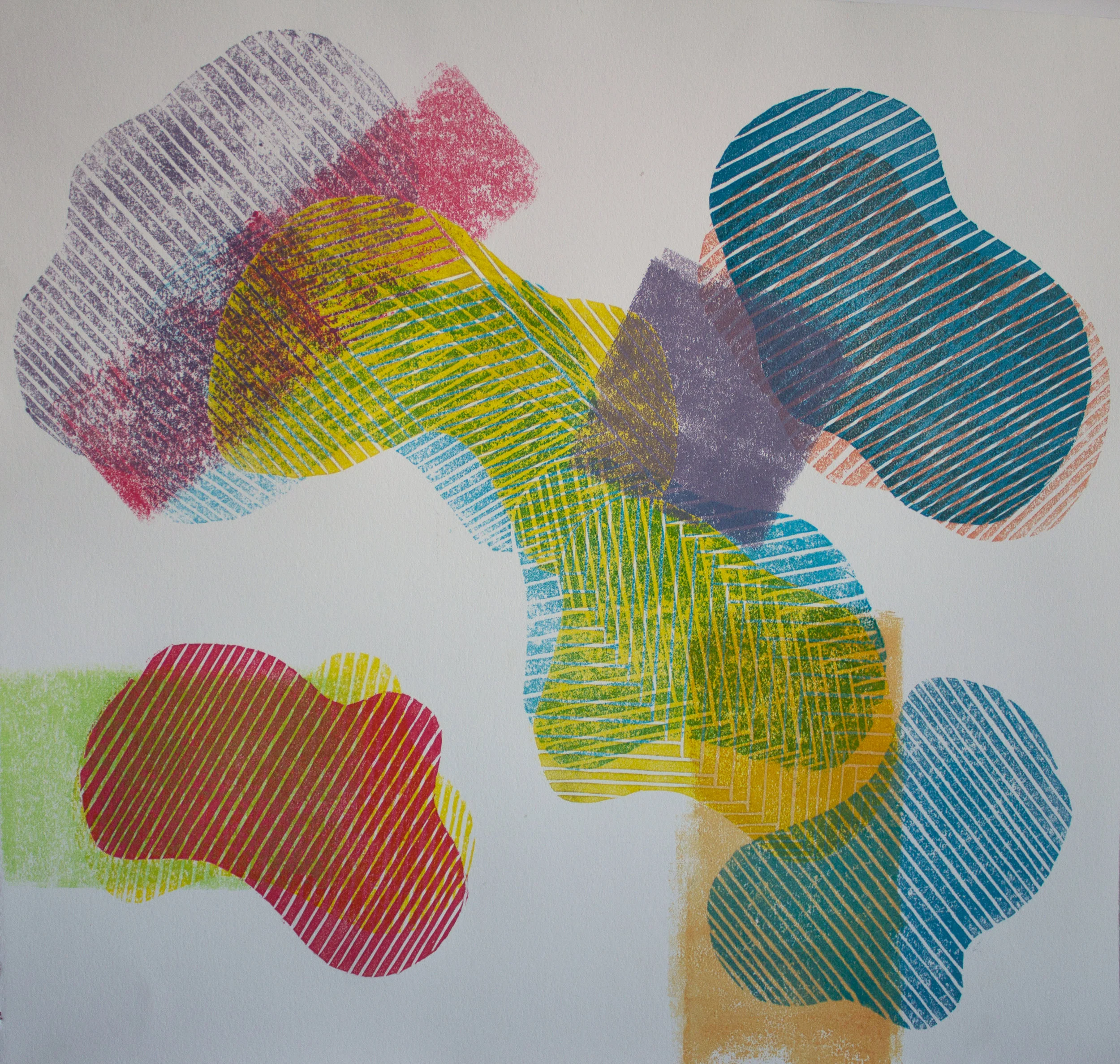 MONO 3/315”x16” multi-colored monoprint on RIVES BFK