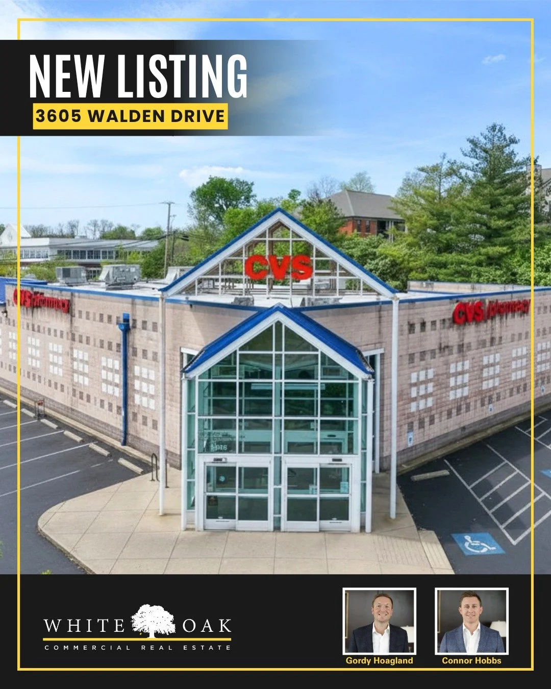 3605 Walden Drive,
Lexington, KY 40517

10,887 SF, single-story retail building situated on a 0.83-acre lot in the heart of southeast Lexington. 

Currently configured as a single-tenant retail drug store, formerly occupied by CVS Pharmacy. 

Solid o