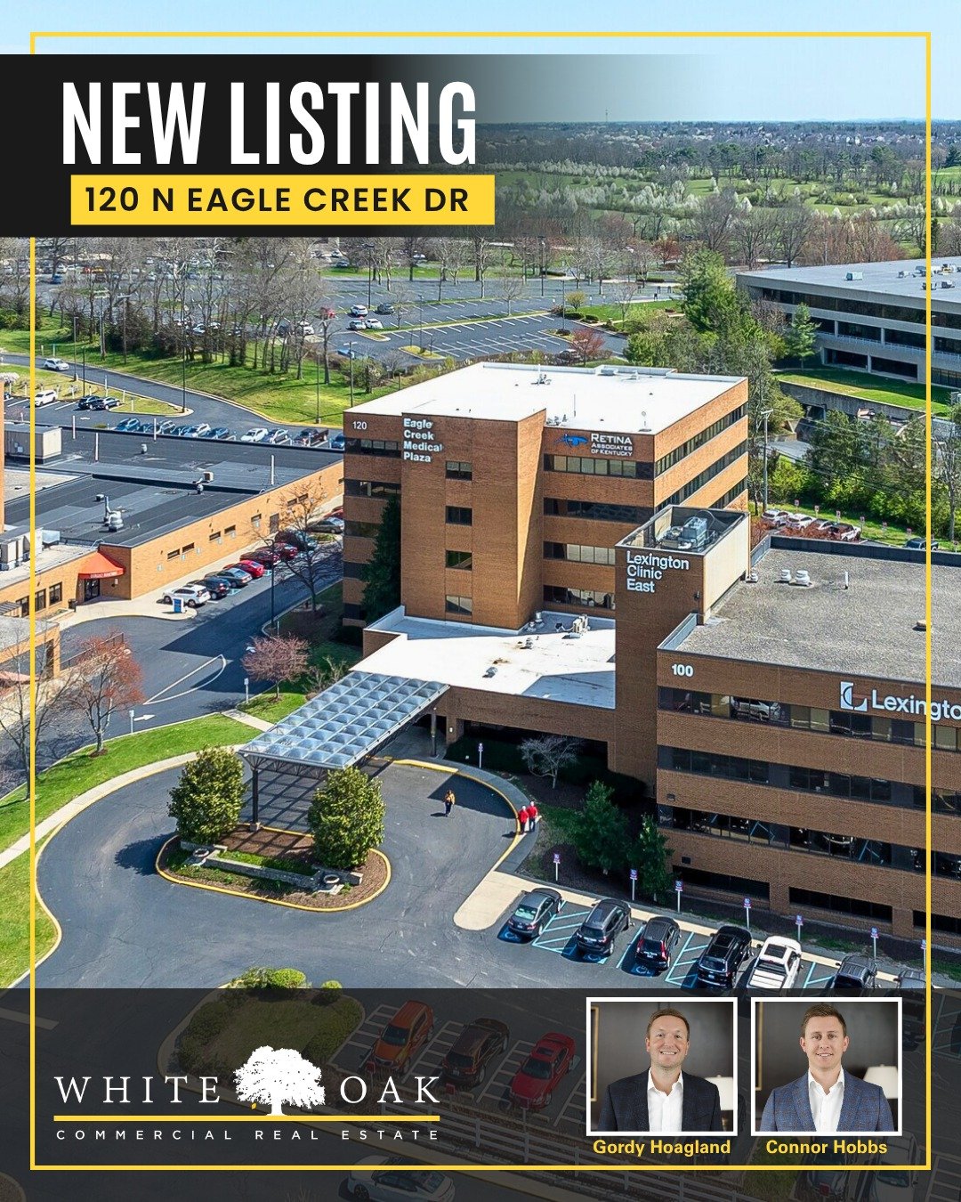 120 N Eagle Creek, Lexington, KY 

The 6-story Eagle Creek Medical Plaza is located on the campus of CHI Saint Joseph East.
The building features abundant parking, covered patient drop-off, and a diverse tenant base offers robust referral opportuniti
