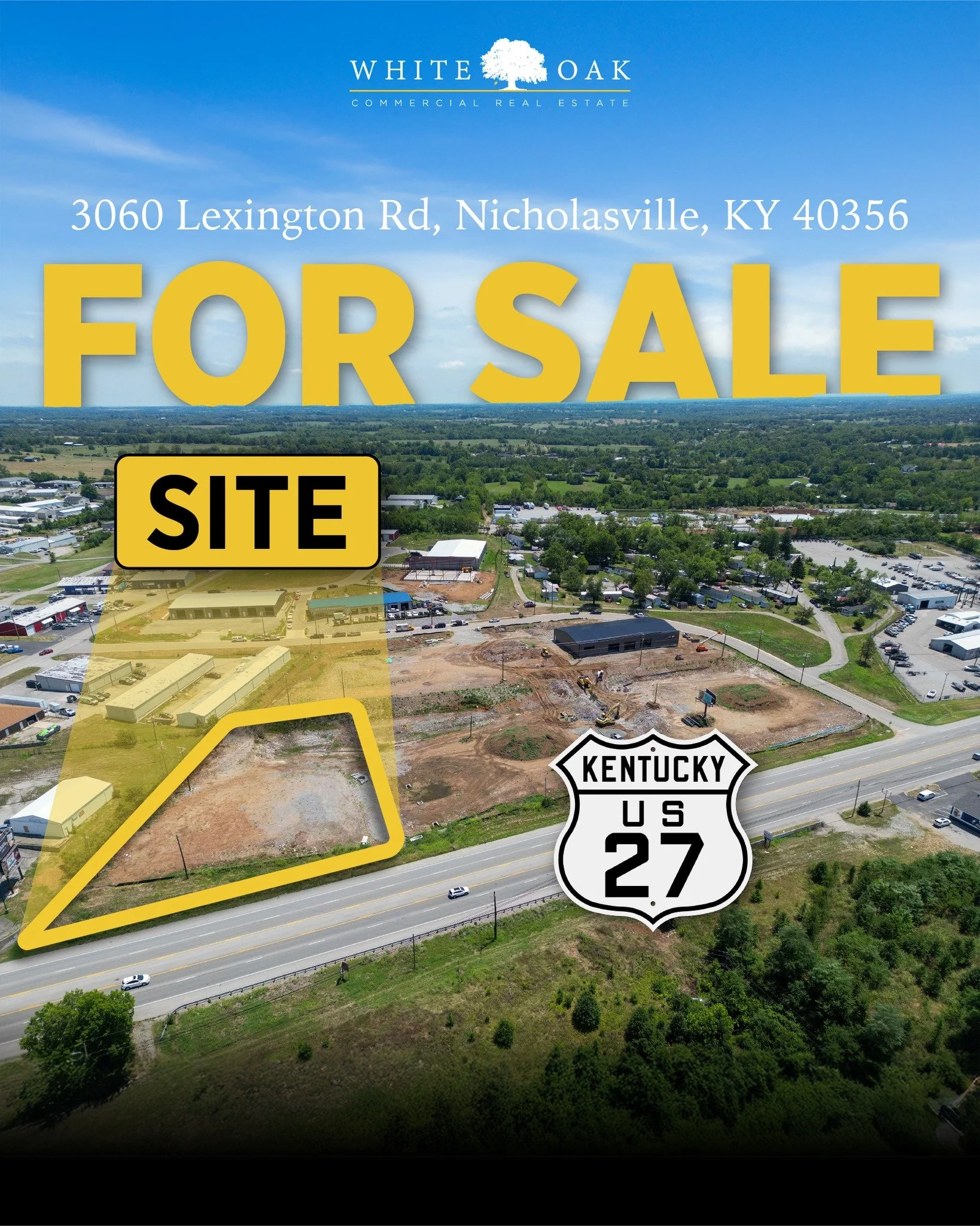 🟡 NEW LISTING 🟡

This &plusmn;1-acre B-2 zoned parcel offers a turnkey opportunity for developers and investors looking to capitalize on explosive growth along the US 27 corridor. Positioned on the front row of US 27 in Nicholasville with &plusmn;3