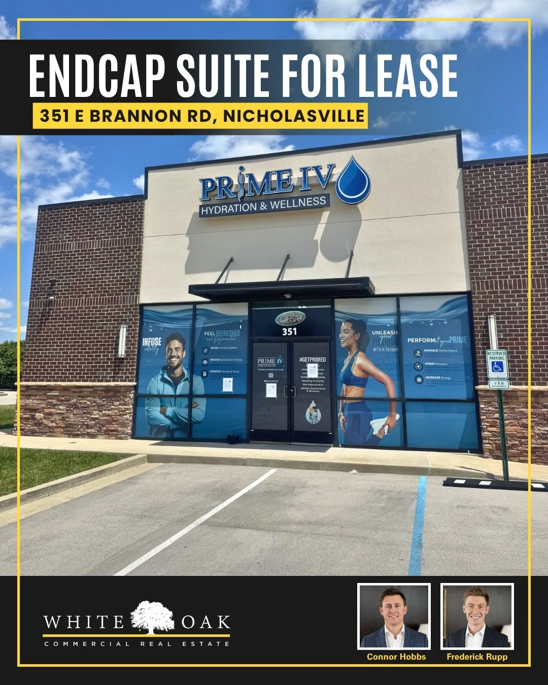 A turnkey opportunity in one of Nicholasville&rsquo;s most popular commercial developments.

Now available for lease at Brannon Crossing, 351 E Brannon Road offers &plusmn;2,019 SF of high-end, move-in-ready space with direct frontage and excellent e