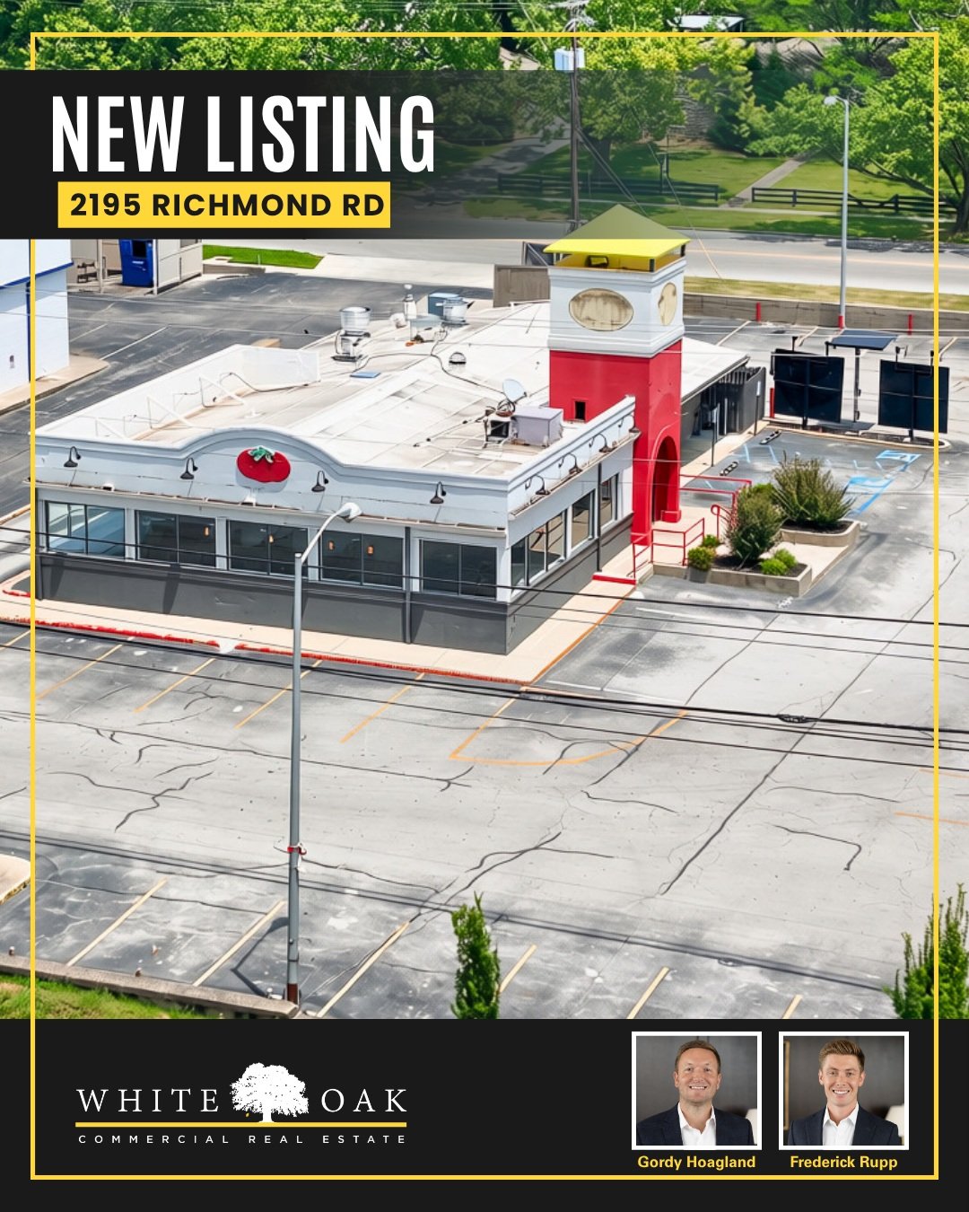 A rare opportunity to bring your concept to one of Lexington&rsquo;s busiest corridors.

Now available for lease, 2195 Richmond Road is a freestanding former Fazoli&rsquo;s restaurant with an existing kitchen infrastructure, drive-thru lane, 51 parki