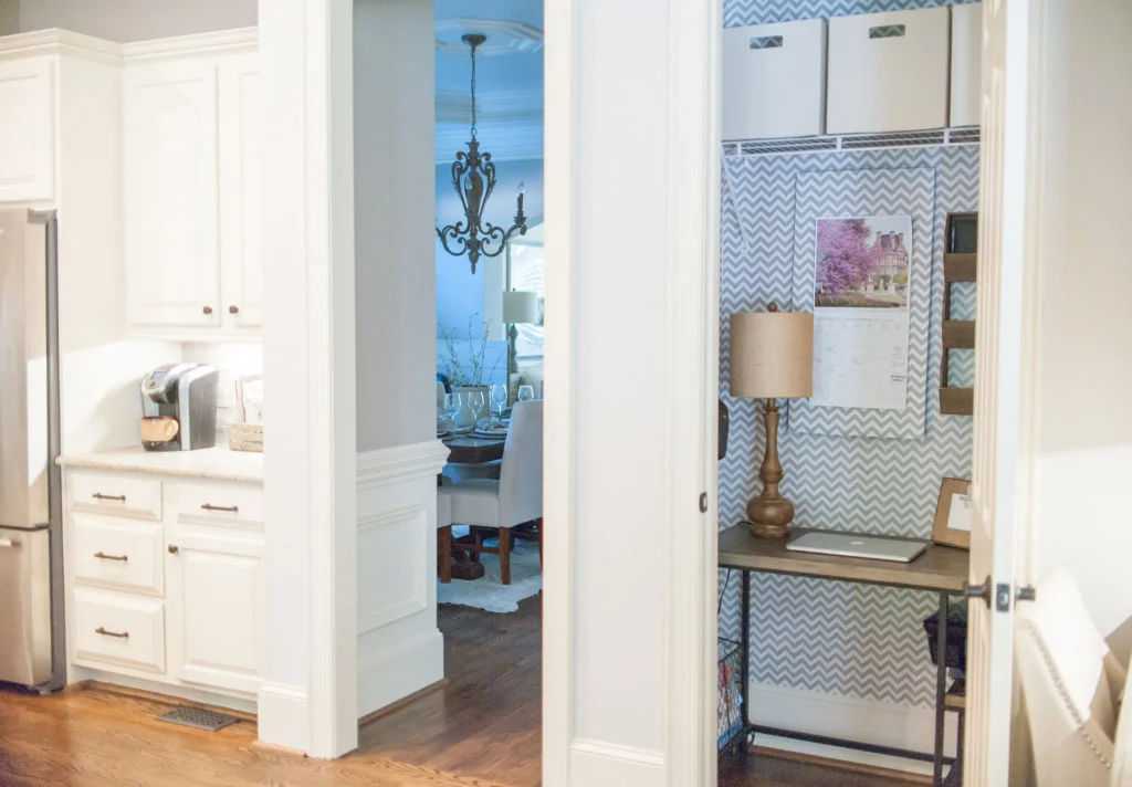 Closet Office in the Kitchen | Sara Lynn Brennan | All Things Home