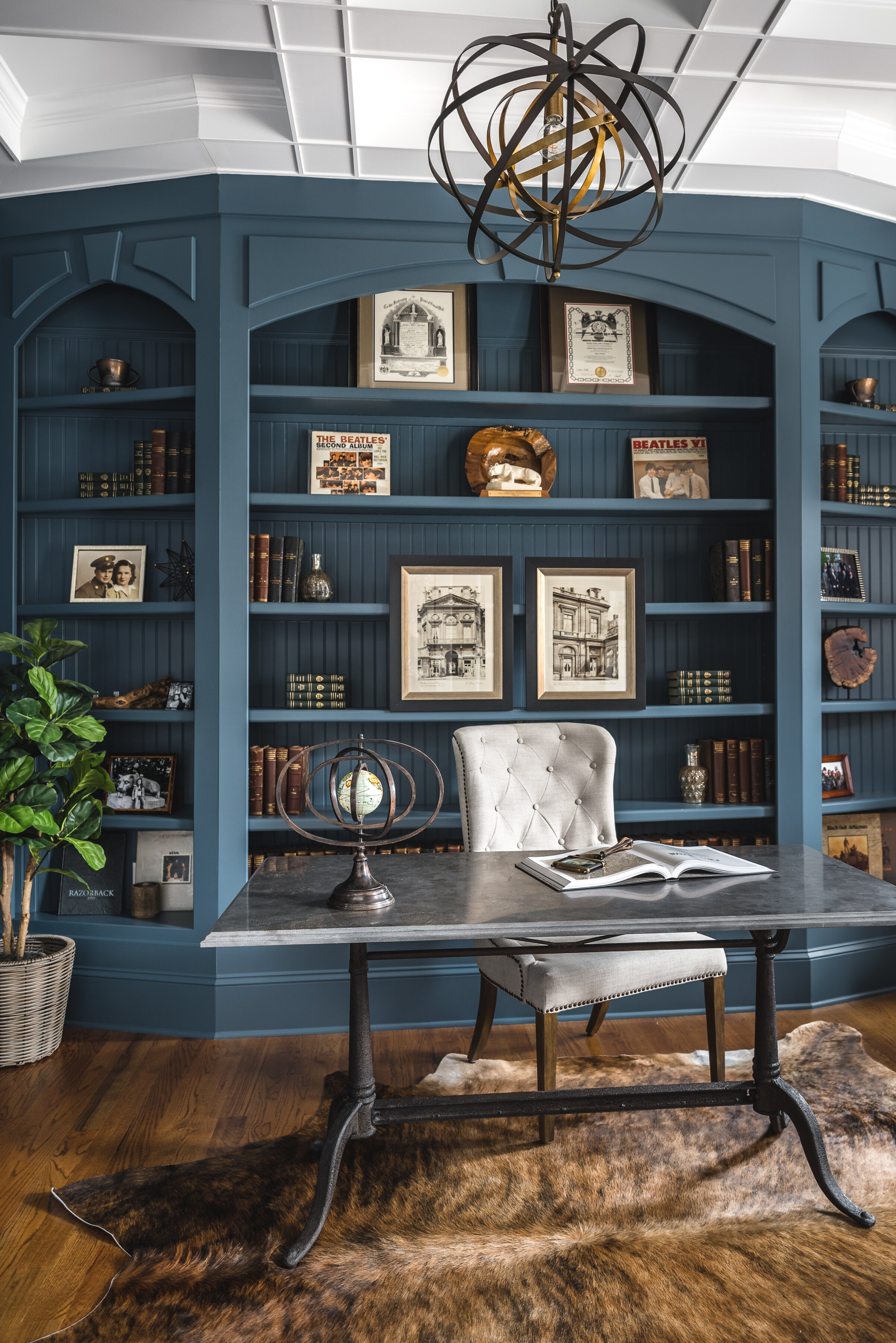 Moody Masculine Home Office — Sara Lynn Brennan Interiors Charlotte