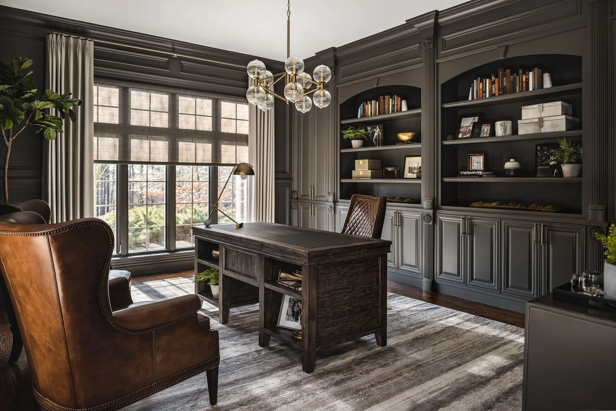 Moody & Timeless Home Office Reveal — Sara Lynn Brennan Interiors Charlotte Interior Designer