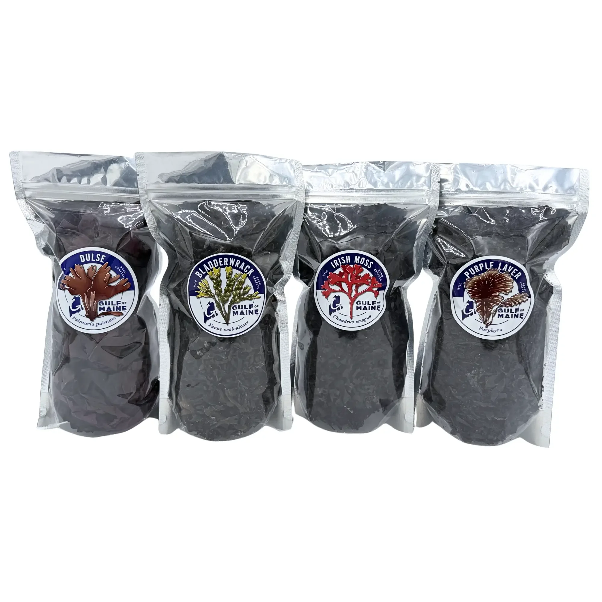 Wild Maine Seaweed Sampler Pack – Irish Moss, Dulse, Bladderwrack & Purple Laver (Nori)