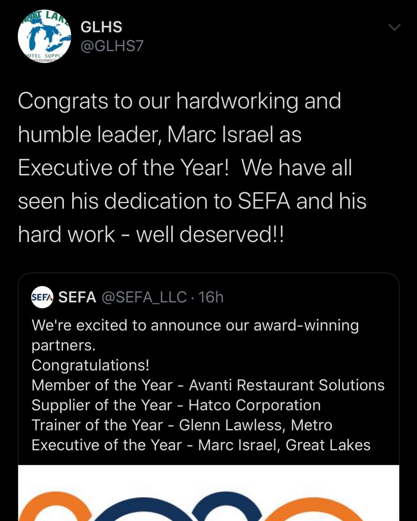 Congratulations to our boss Marc Isreal! Well deserved. Thank you for making it a priority to ensure we always have what we need to stay ahead of the curve. #glcd #revit #autodesk #foodservicedesign #sefa #culinarydesign