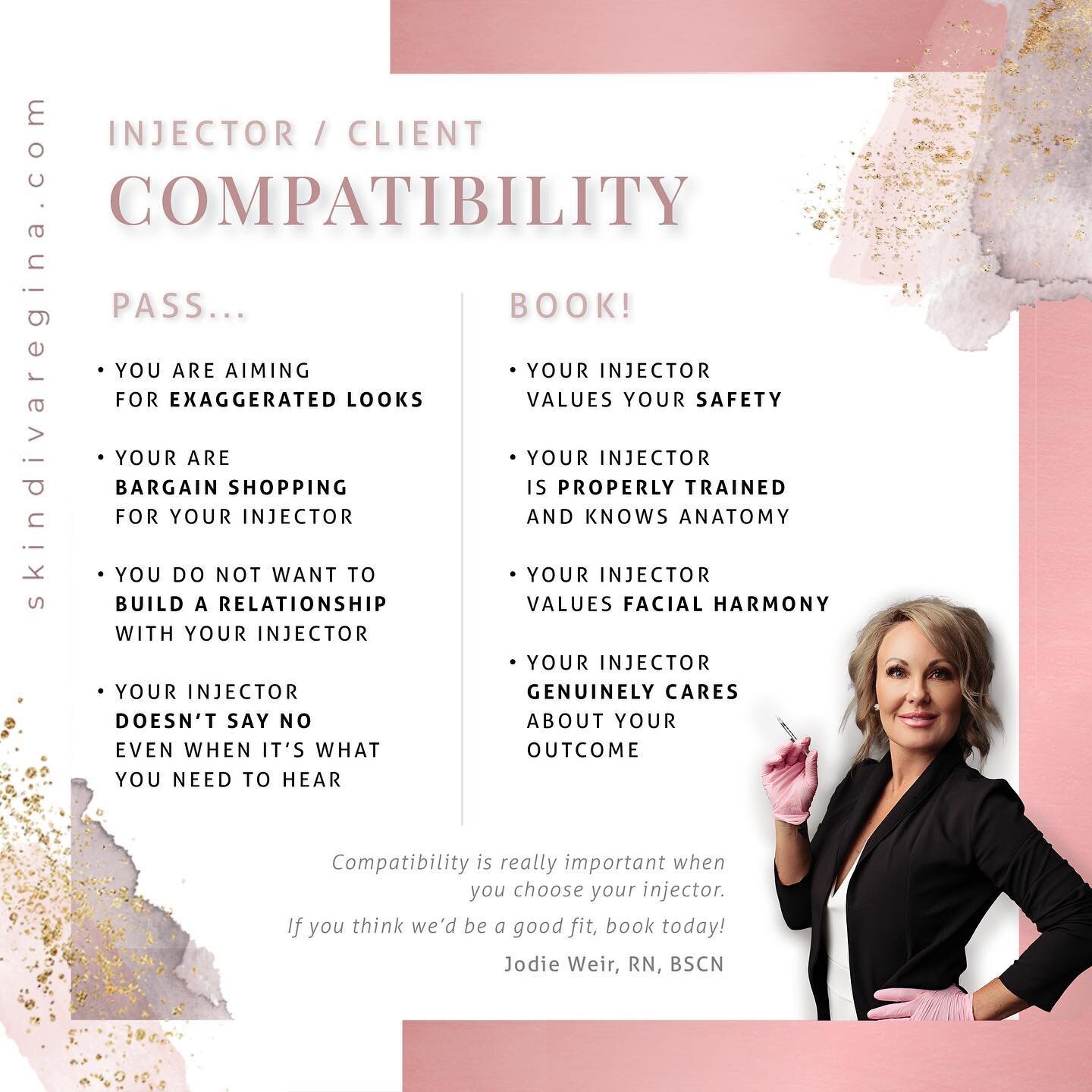 Are we going to be a good fit?

If you&rsquo;re looking for a nurse injector to help you reach these goals, these quick tips will help you decide if you should pass on a beauty injector, or book! We here at SkinDiva create a treatment plan based on y