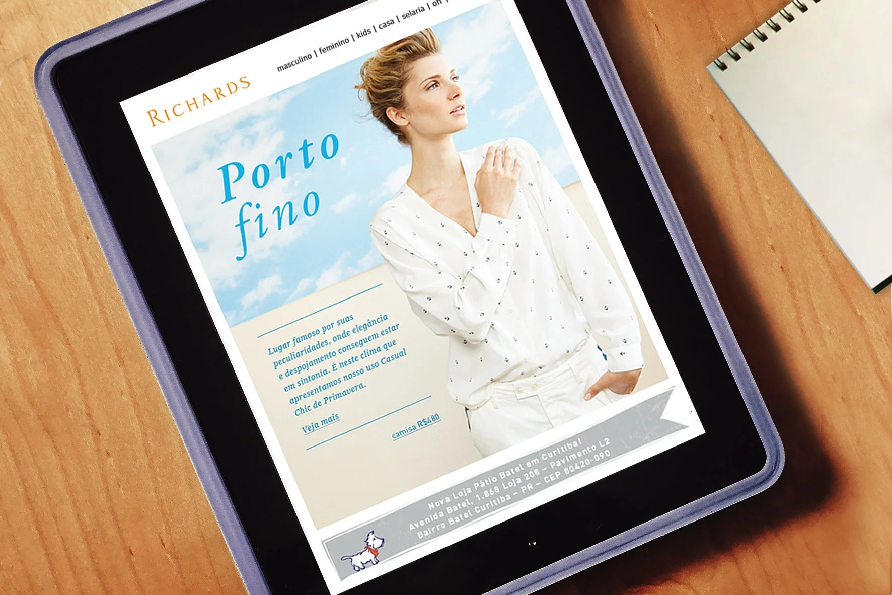 UI Design created for an Interactive Newsletter designed for a Special Summer collection.