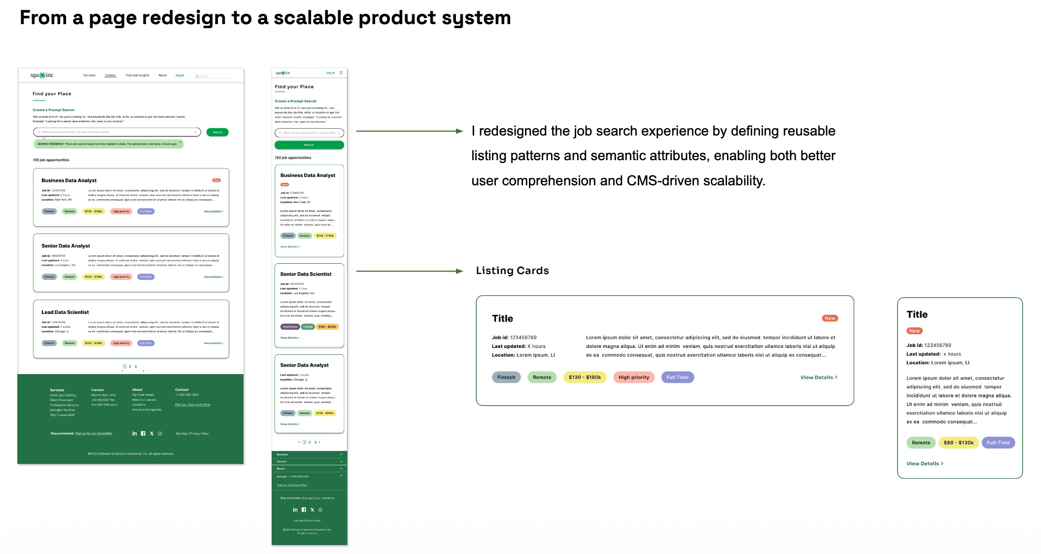 From redesign to a scalable product system
