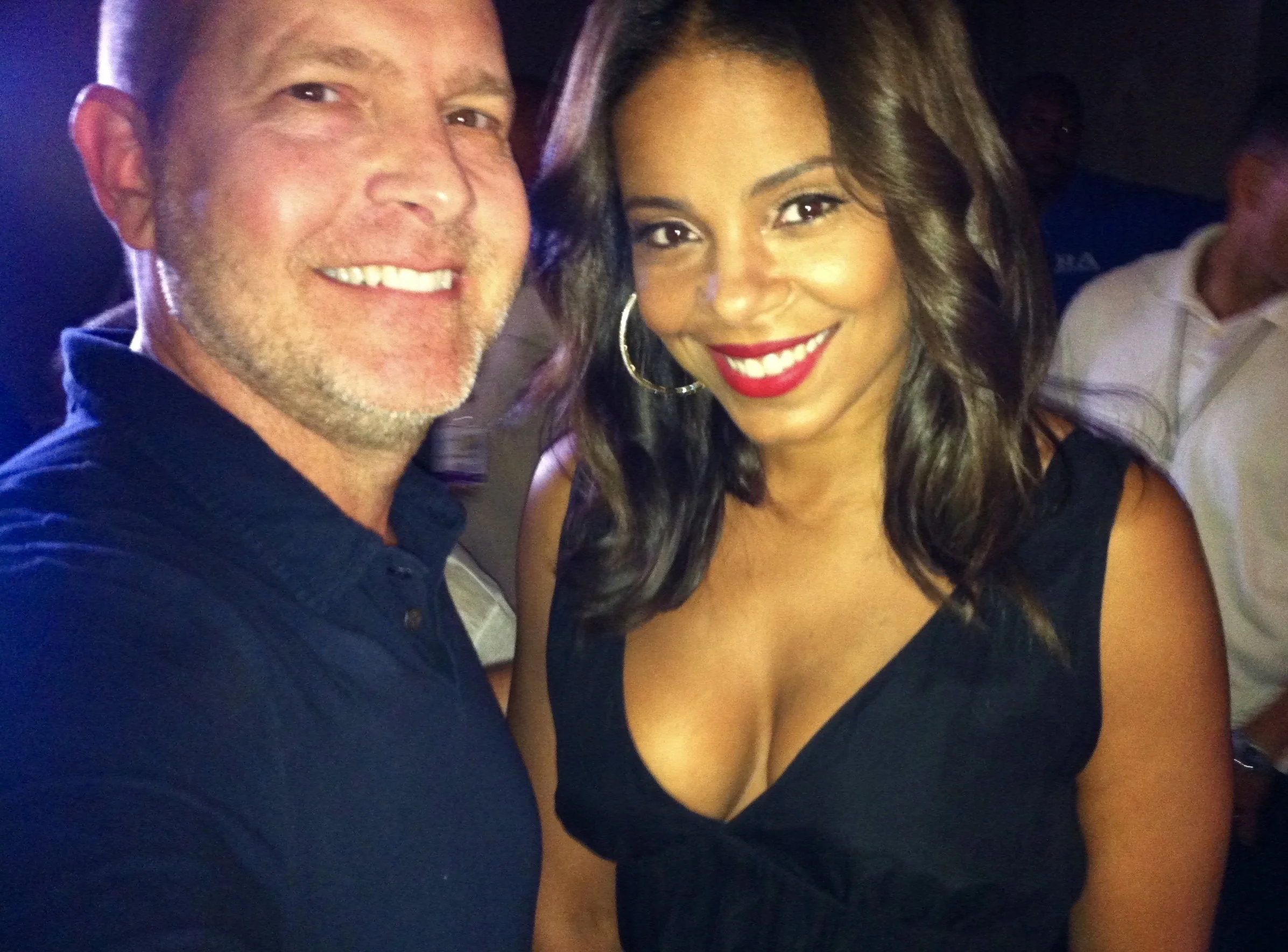 Cleveland and Donna in real life. Mike with Sanaa Lathan at FOX upfront party in Central Park (2009)