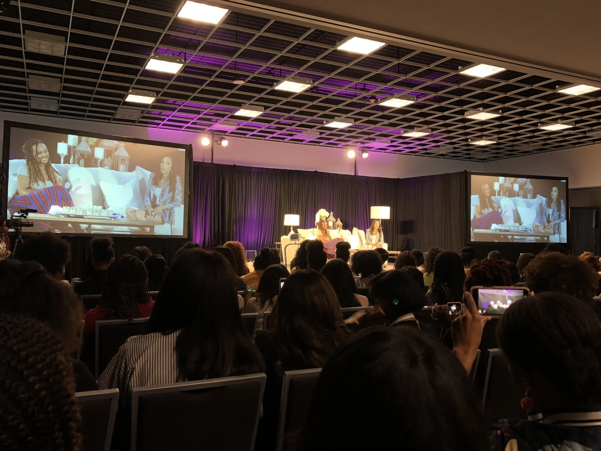 Angela Rye (seatied with Blevity Editor-in-Chief Lilly Workneh) delivered a powerful keynote address at 21 Ninety's third annual Summit 21. LOVE HER!