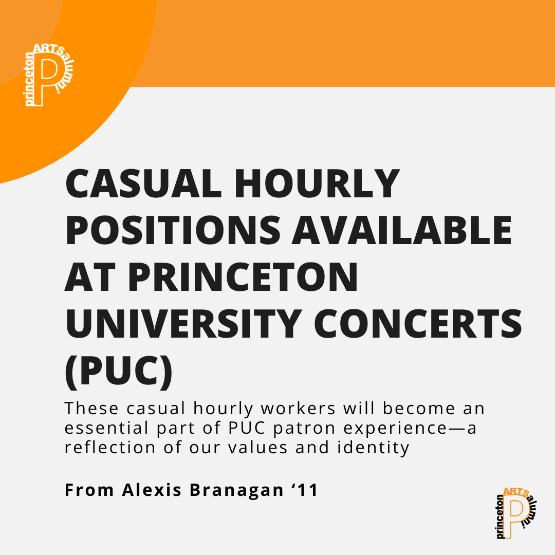 Casual Hourly Positions for Princeton University Concerts Available!