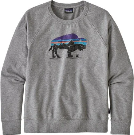 Patagonia W's Fitz Roy Bison Ahnya Crew Sweatshirt Drifter Grey — B F O