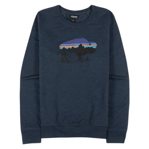 Patagonia W's Fitz Roy Bison Ahnya Crew Sweatshirt Stone Blue — B F O