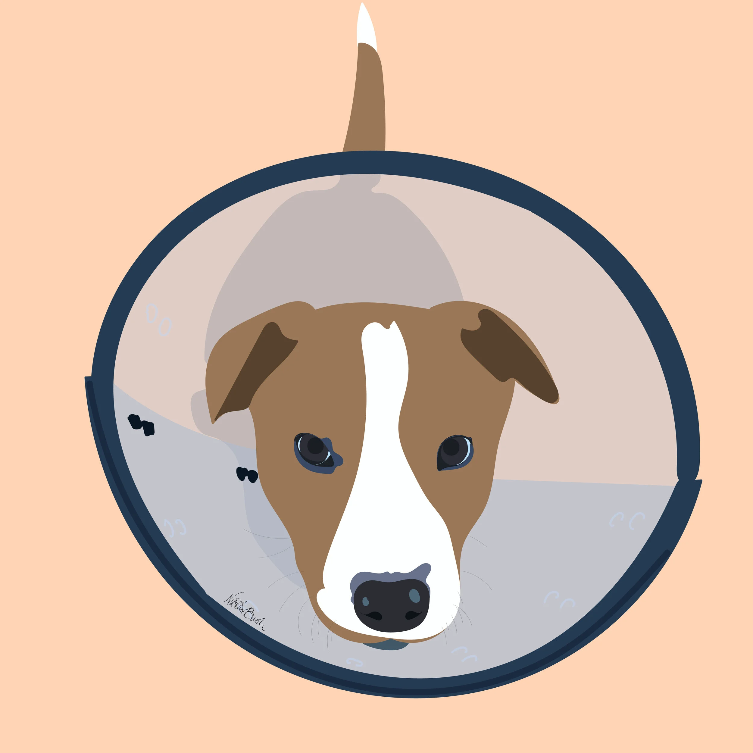 Design: Doggo Peach in a Cone