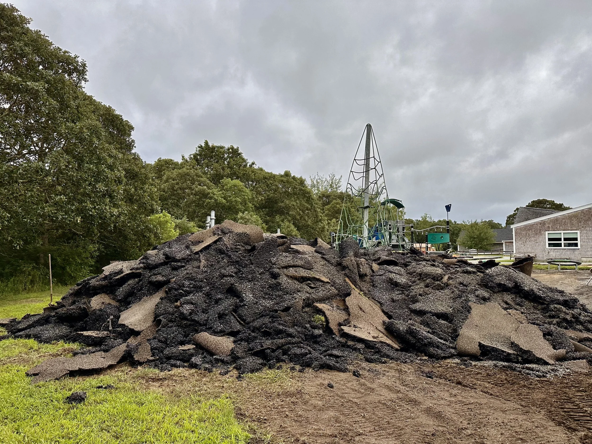 A portion of the PIP material waiting to be hauled to another community
