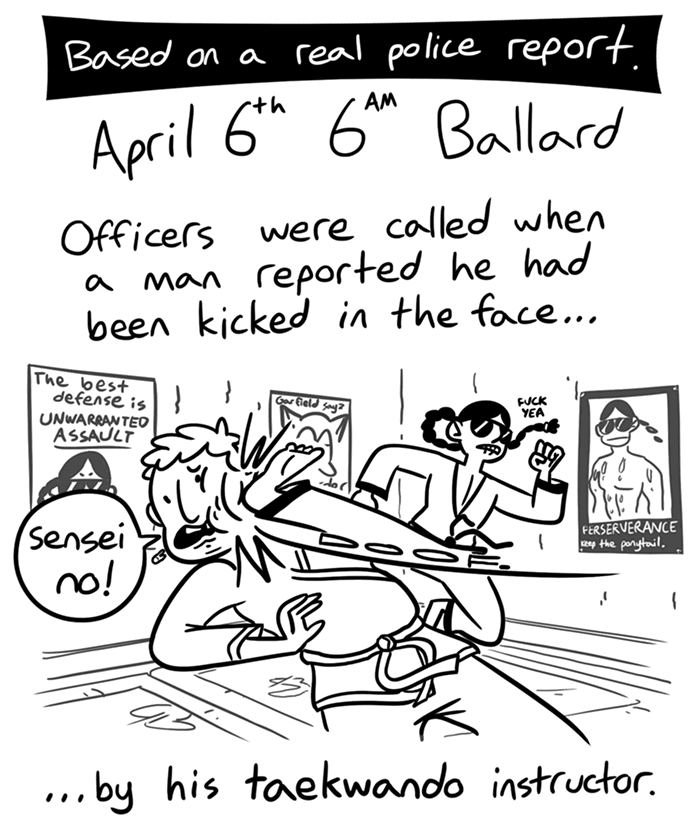 Ballard Man Reports Kick to the Face