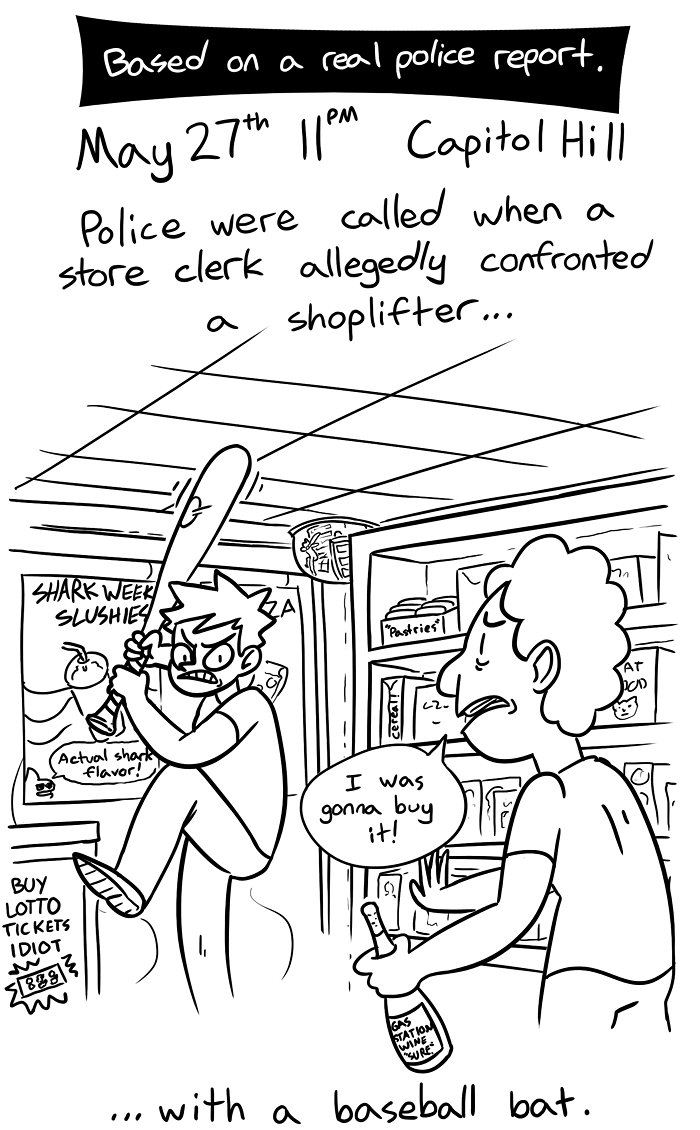 Man Confronts Shoplifter With A Baseball Bat