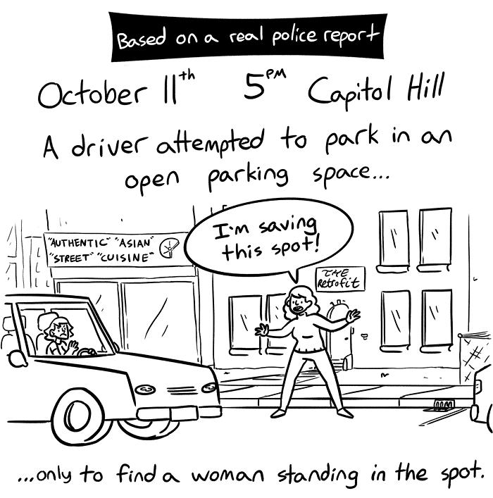 Woman Tries To Find a Parking Spot In Capitol Hill