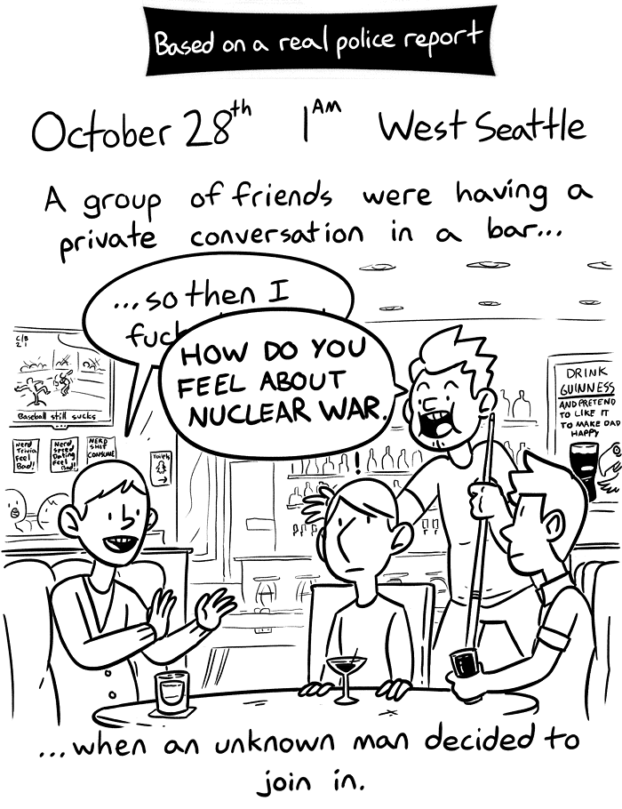 Man Starts a Conversation in a West Seattle Bar