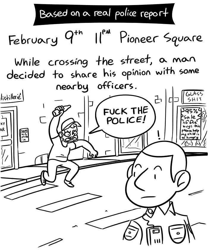 Pioneer Square Man Shares His Feelings with Officers