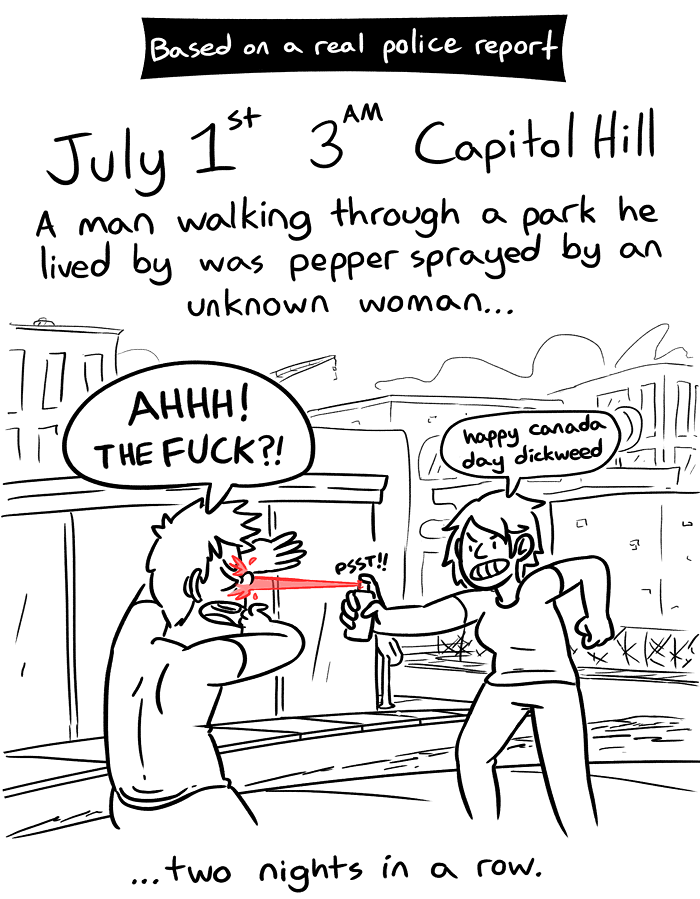 Man Walks in the Park at Night