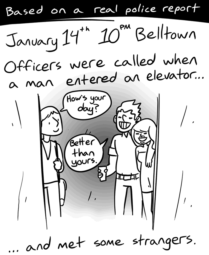 Man Throws Boasts (and Dark Roasts) in a Belltown Elevator
