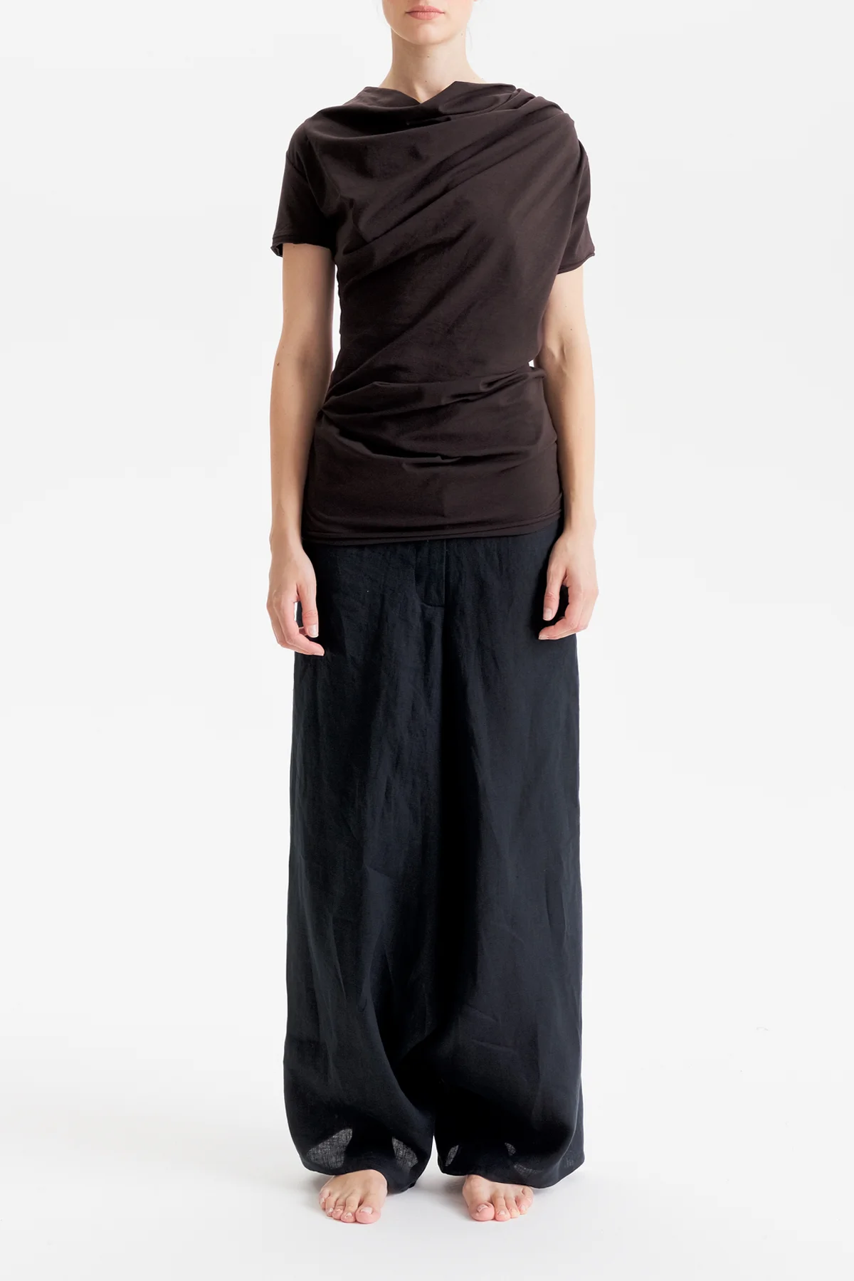 aryasense-short-sleeved-dark-brown-top-1