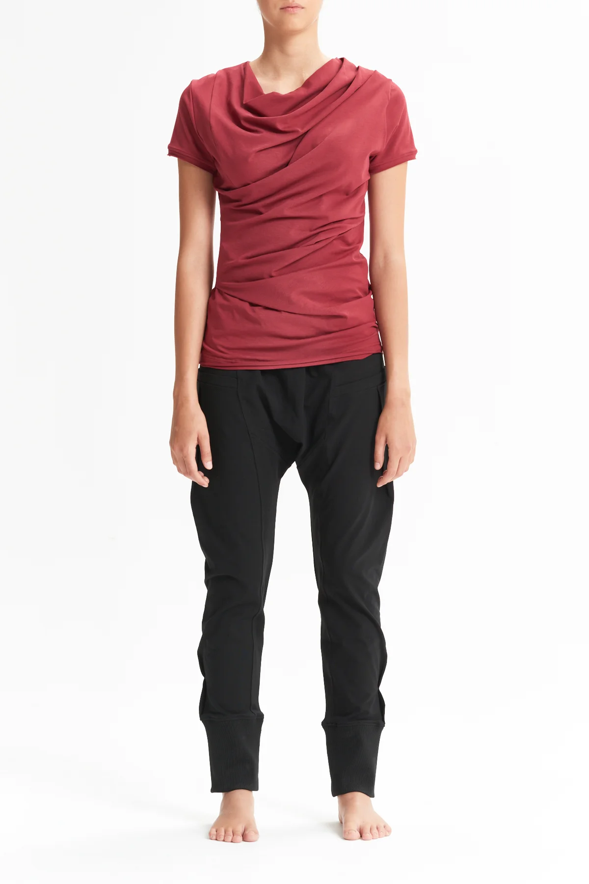 aryasense-short-sleeved-drape-red-top-1