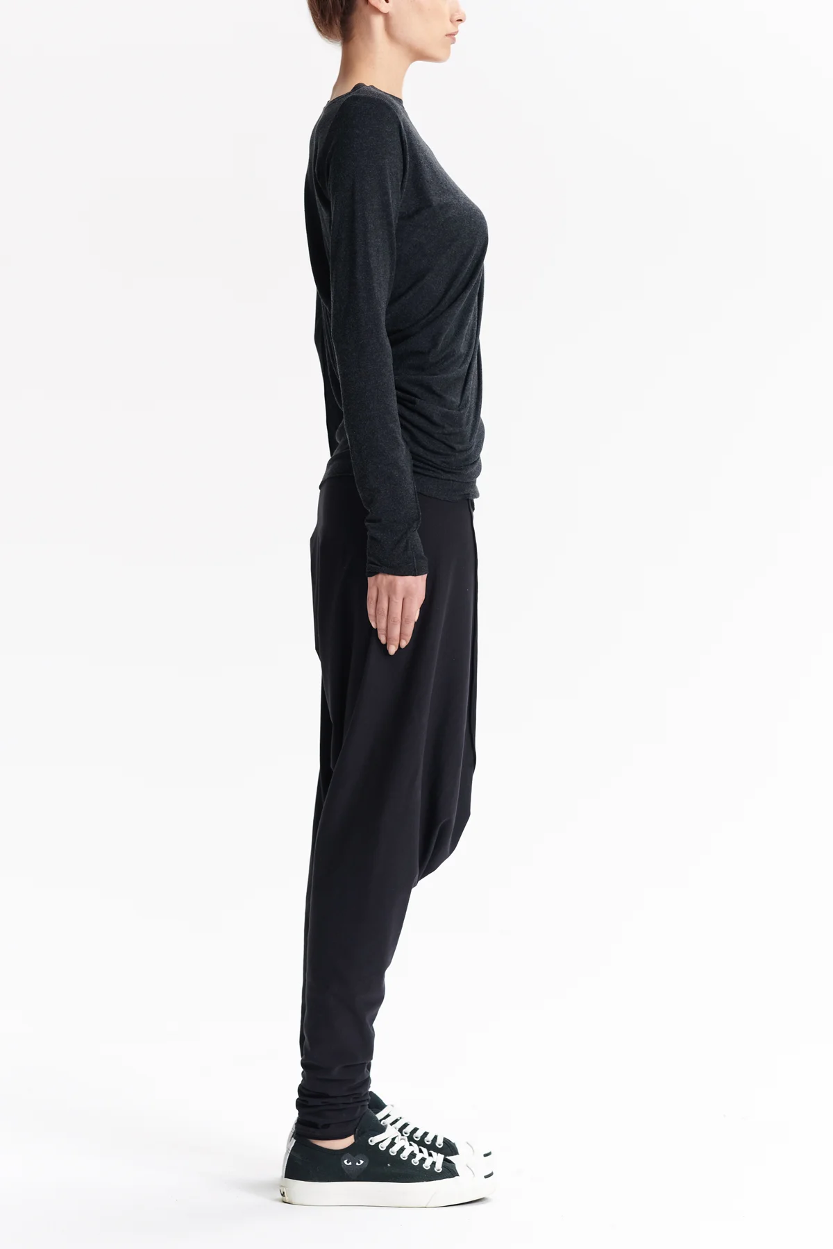 aryasense-charcoal-melange-long-sleeved-blouse-2