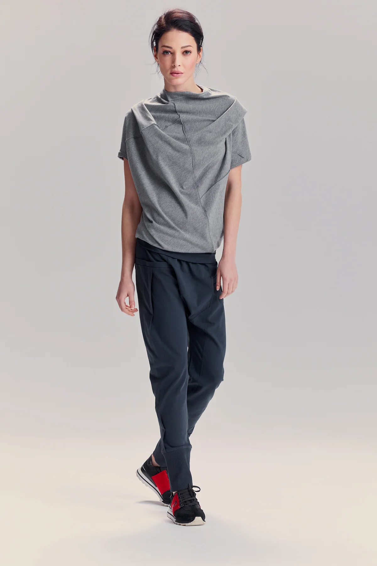 MUTED BLUE DROP CROTCH YOGA PANTS 