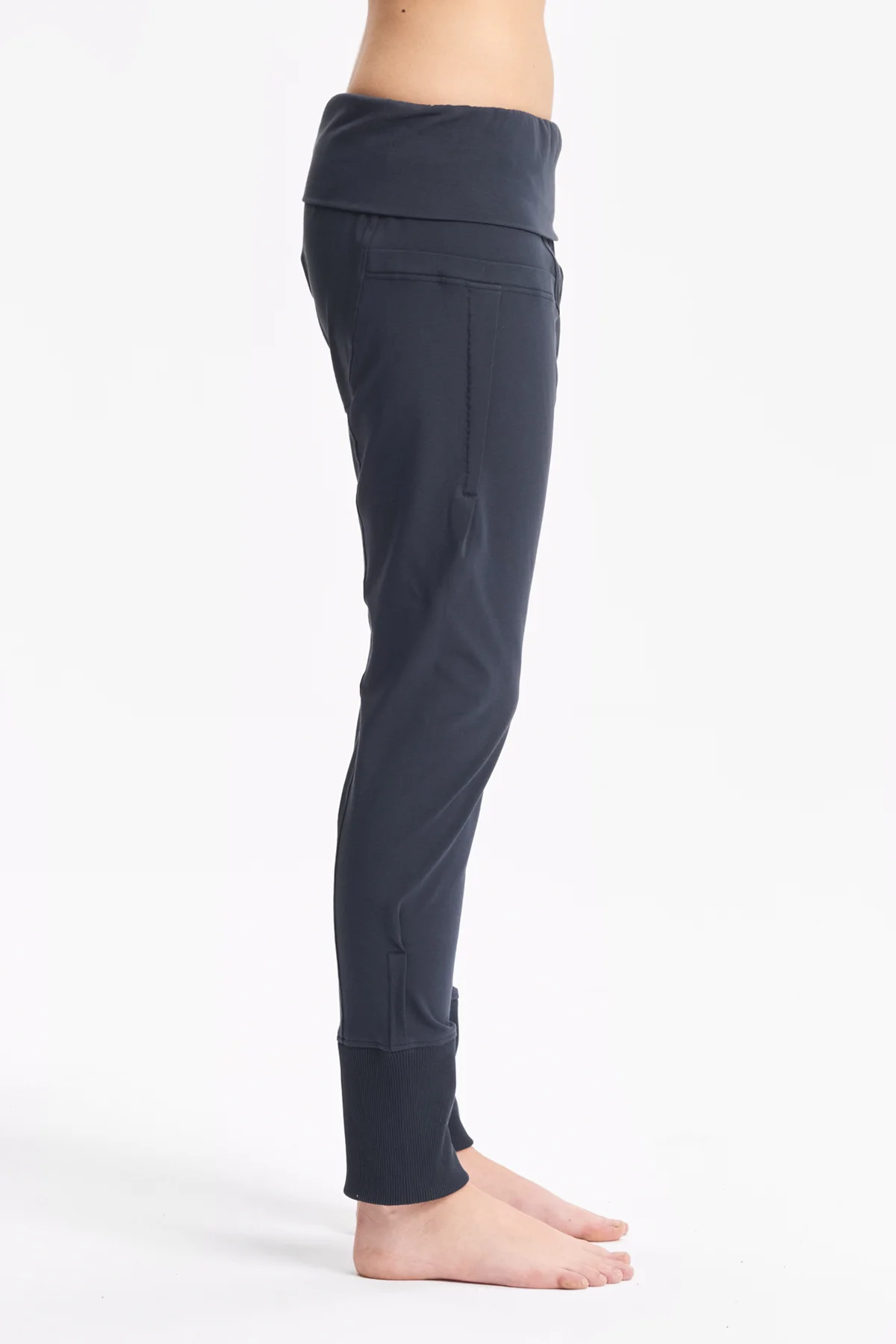 MUTED BLUE DROP CROTCH YOGA PANTS 