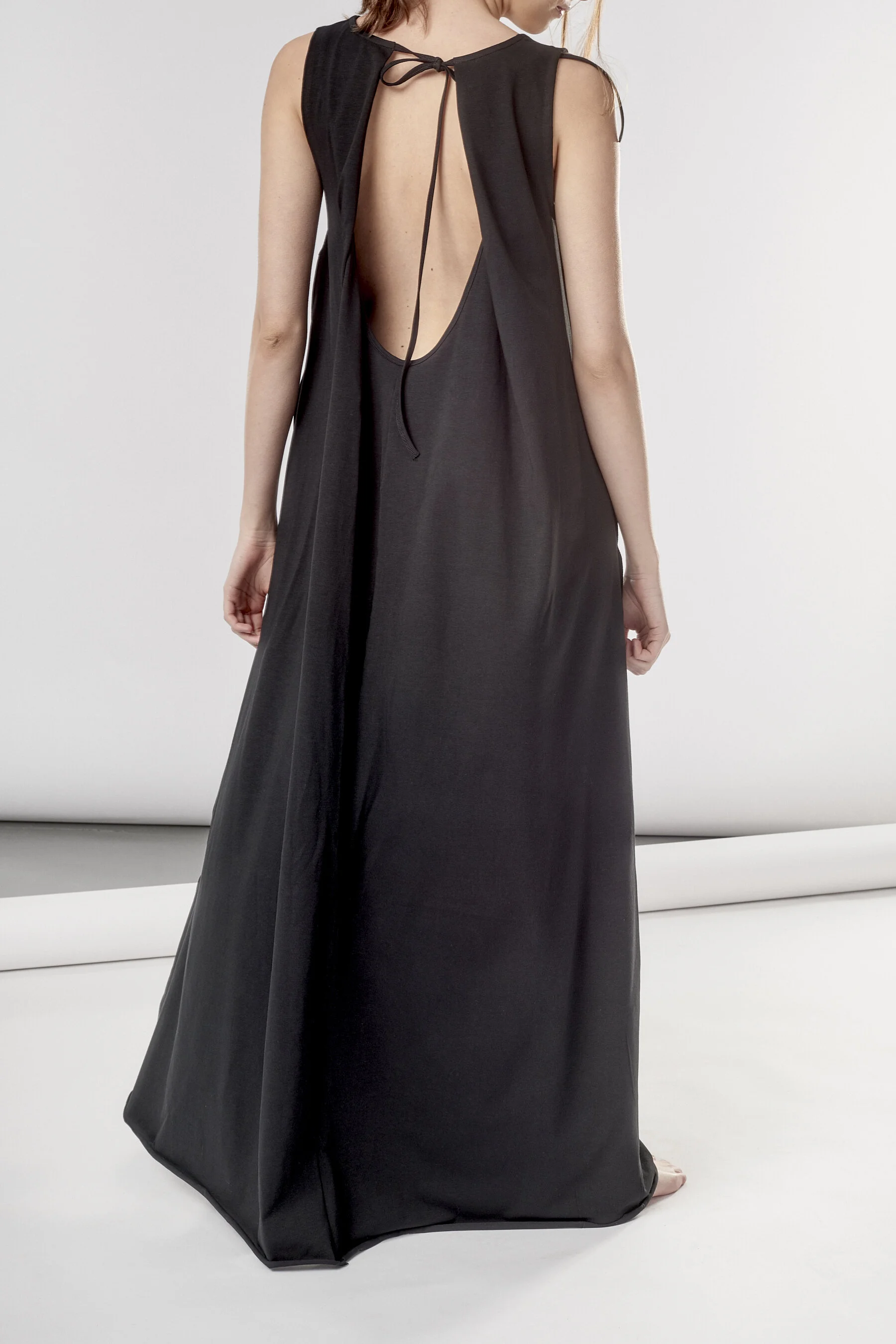 black long cotton dress